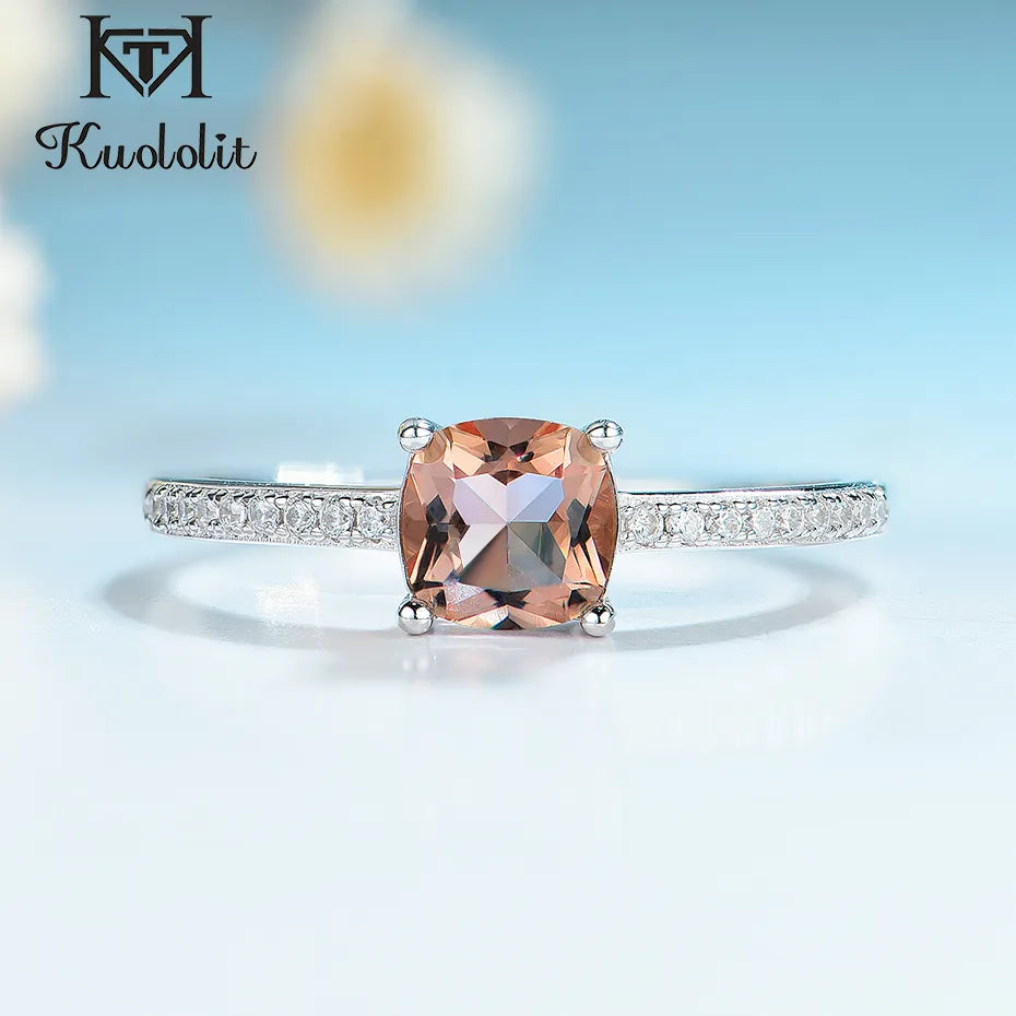 Kuololit Diaspore Gemstone Rings for Women Girls Solid 925 Sterling Silver Wedding Engagement Topaz Emerald Sapphire Ring