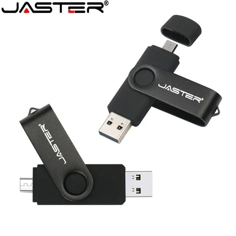 JASTER Rotated Micro usb interface OTG Flash drive pendrive 32GB 16GB 64GB USB Flash Drive for android phone tablet PC notebook