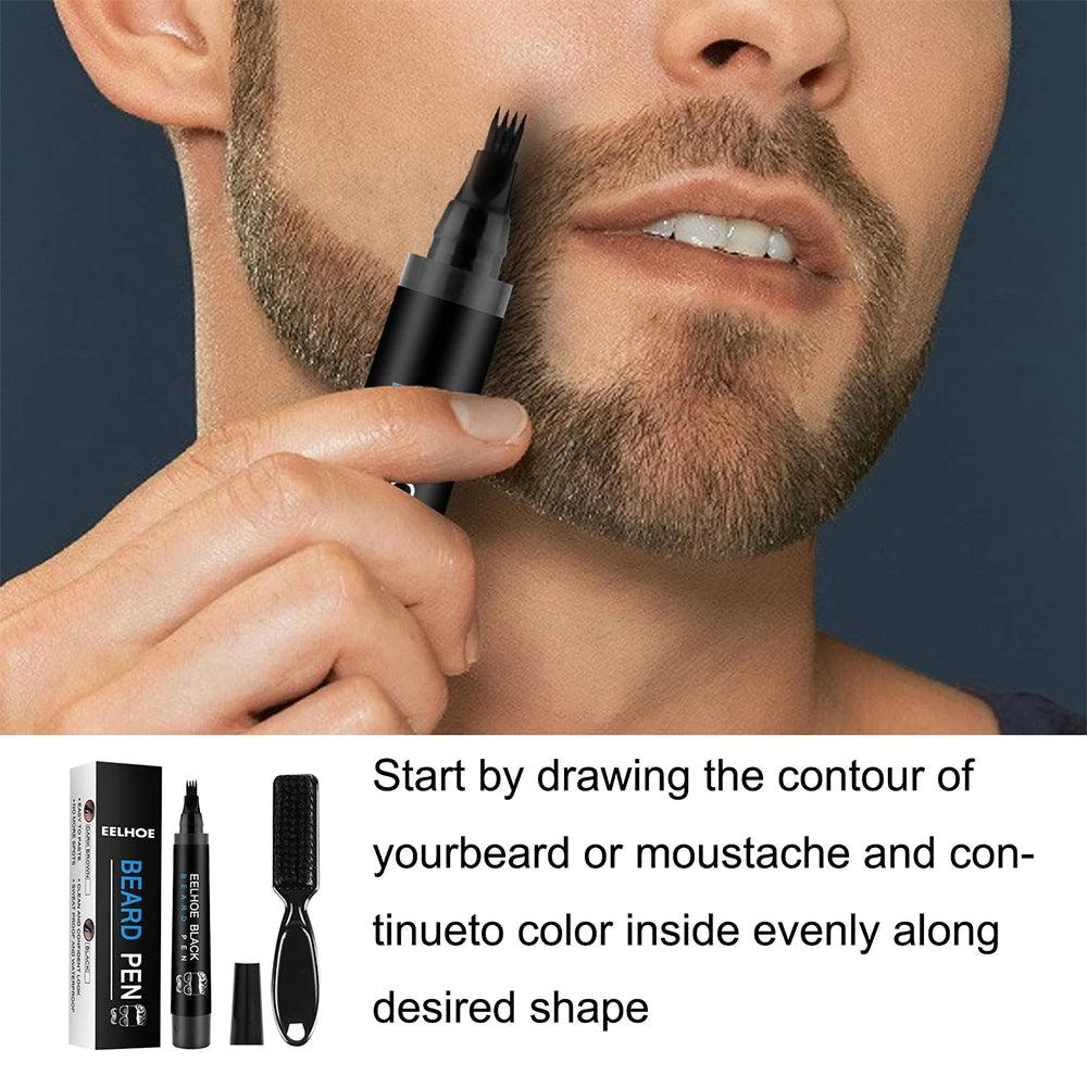 Hot Sale Beard Filling Pen Kit Beard Enhancer Brush Beard Coloring Shaping Tools Waterproof Black Brown Hair Pencil Repair Tools - Twin suppliers 