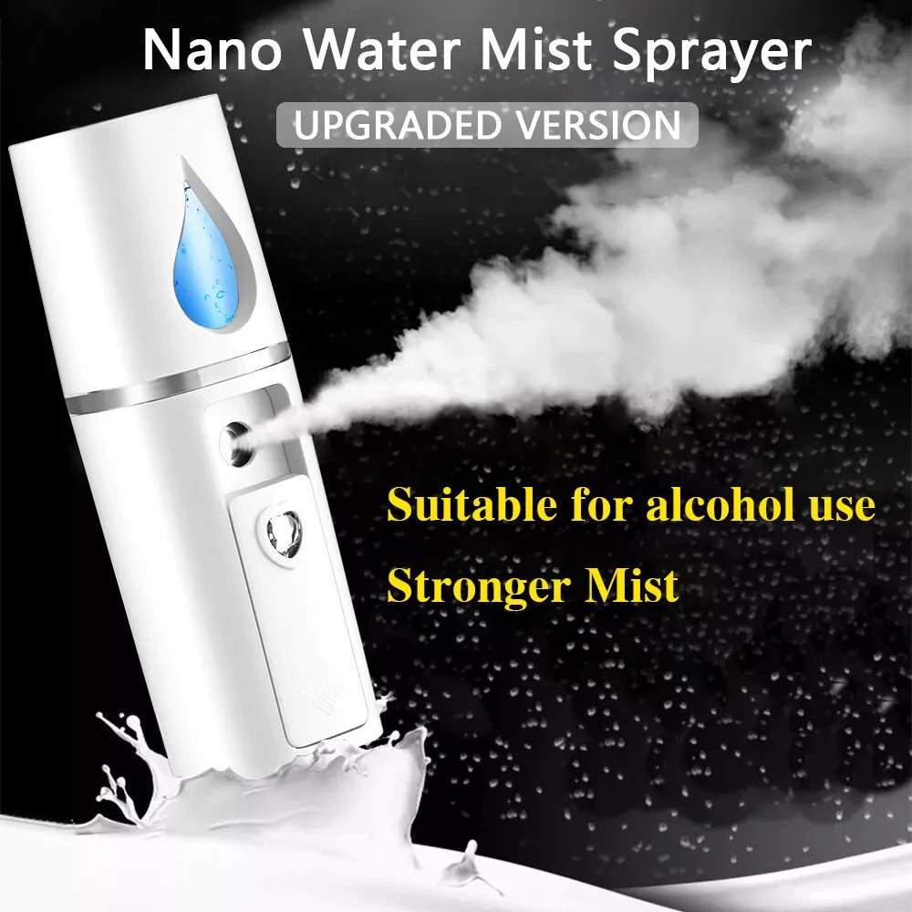 Mini Nano Mist Sprayer Cooler Facial Steamer Humidifier USB Rechargeable Face Moisturizing Nebulizer Beauty Skin Care