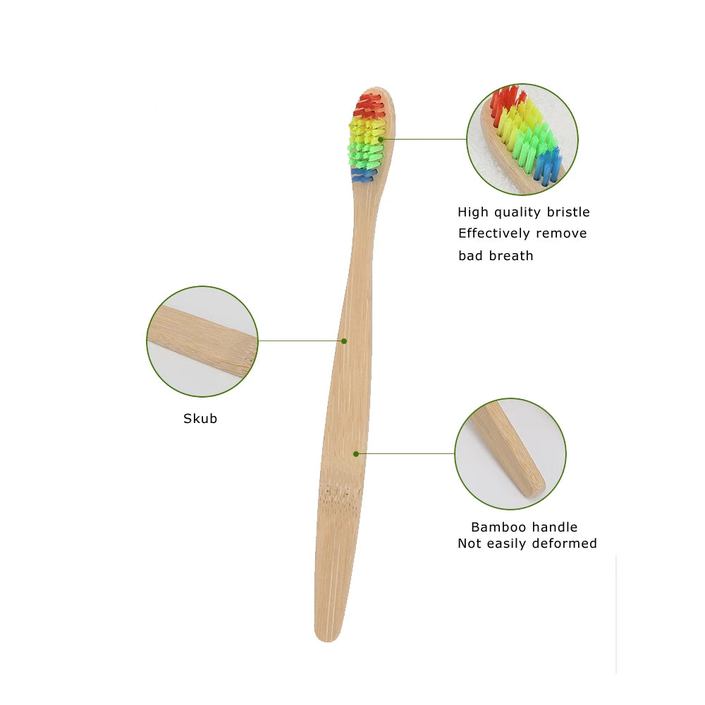 1pcs Kids Bamboo Toothbrush Eco Friendly Children Toothbrush Natural Charcoal  Tooth Brush Bamboo Wooden Handle Teethbrush