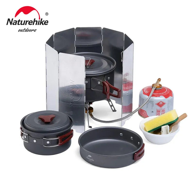 Naturehike Ultralight Outdoor 8 Plates Foldable Wind Shield Camping Stoves Windshield Foldable Gas Cookers Wind Deflectors Stove