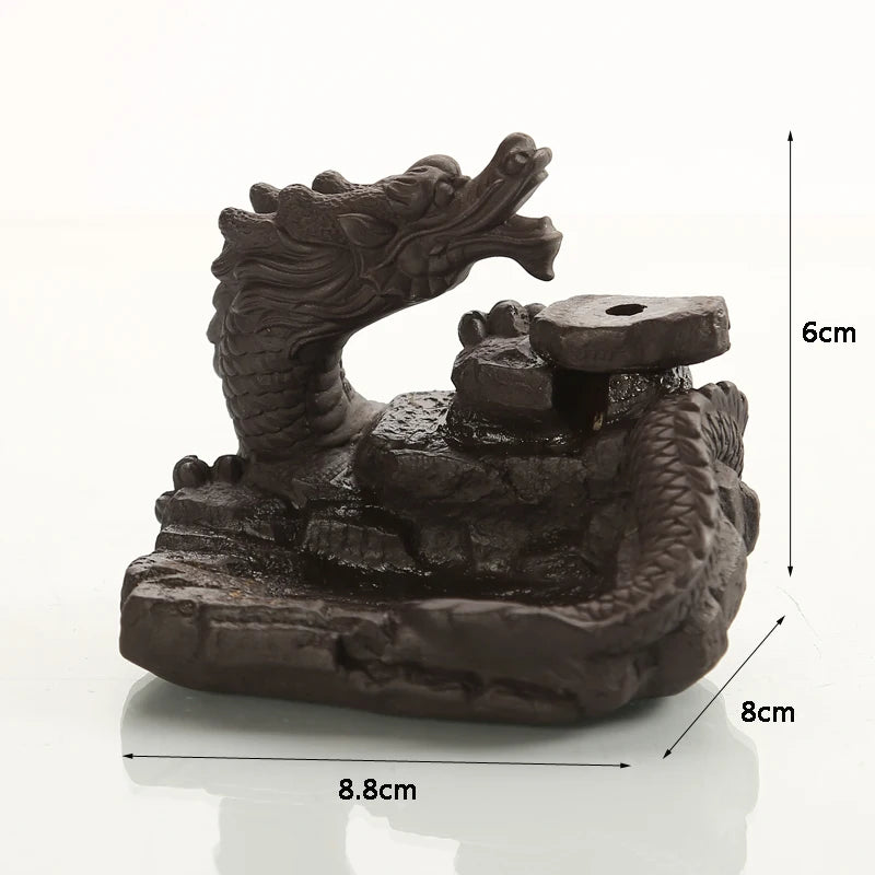 F 2023 hot Dragon Incense Burner Smoke Backflow Best Cone Censer incense Holder mini Office Desk Home Decor Teahouse Ornament