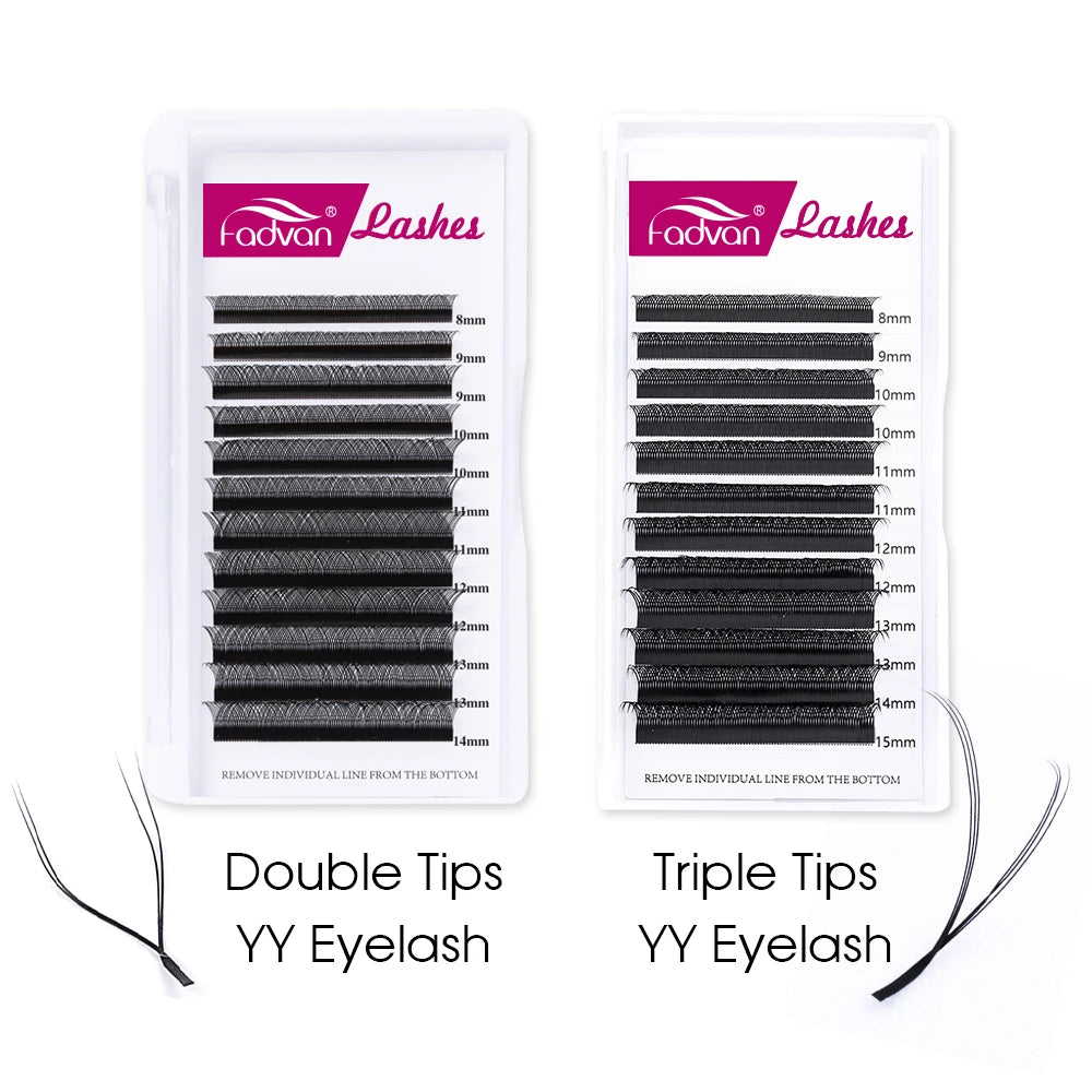 Fadvan YY Shape Lashes 2D/3D 0.05/0.07 Faux Mink C/D/L 8-15mm Natural Soft Brazilian Eyelash Premade Volume Fan Lashes Extension