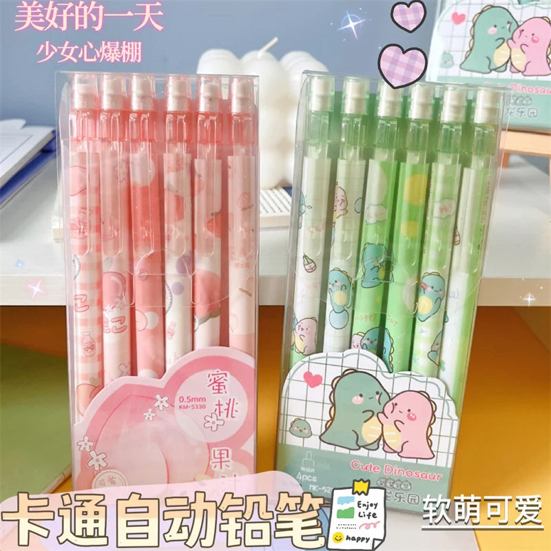 Zoecor Kawaii Mechanical Pencil Cartoon Automatic Pencils lápices 0.5MM with Eraser School Supplies for Kids Student Stationery