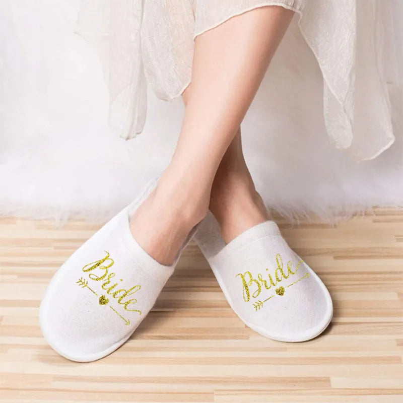 1pair Team Bride Slippers for Bachelorette Party Supplies Bridal Shower  Photo Props DIY Wedding Decoration Bridesmaid Gift-S