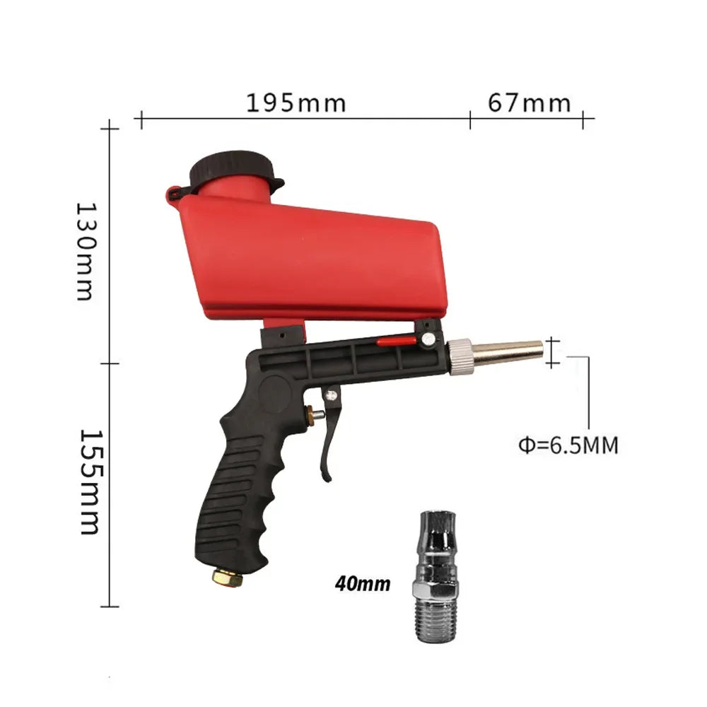 Adjustable Sandblasting Gun 90psi Portable Sand Blaster Sand Blasting Machine Gravity Small Handheld Pneumatic Blasting Gun Set