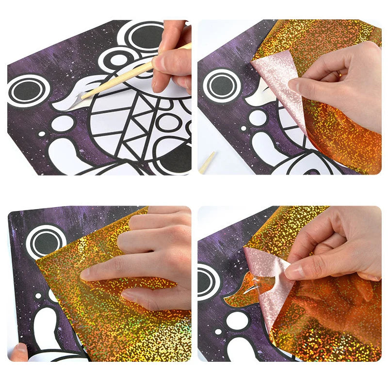 DIY Cartoon Magical Transfer Painting Crafts for Kids Arts and Crafts Toys Children Creative Educational Learning Drawing Toys