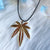 golden colour Marijuana leaf necklace Large pendant nature jewelry fashion delicacy beautiful women gift 2021 new novelty