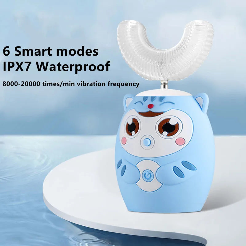 Sonic Electric Toothbrush Kids U Silicon Automatic Ultrasonic Teeth Tooth Brush Cartoon Pattern for Children Smart 360 Degrees U