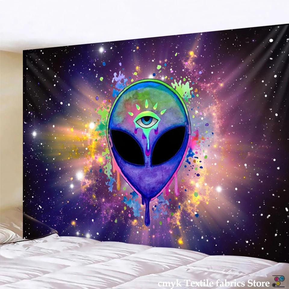 alien witchcraft Tapestry Hippie Carpet Room Trippy Tapestry Wall Hanging Witchcraft tapiz Dropship hippie deco wall hanging - Twinsupliers