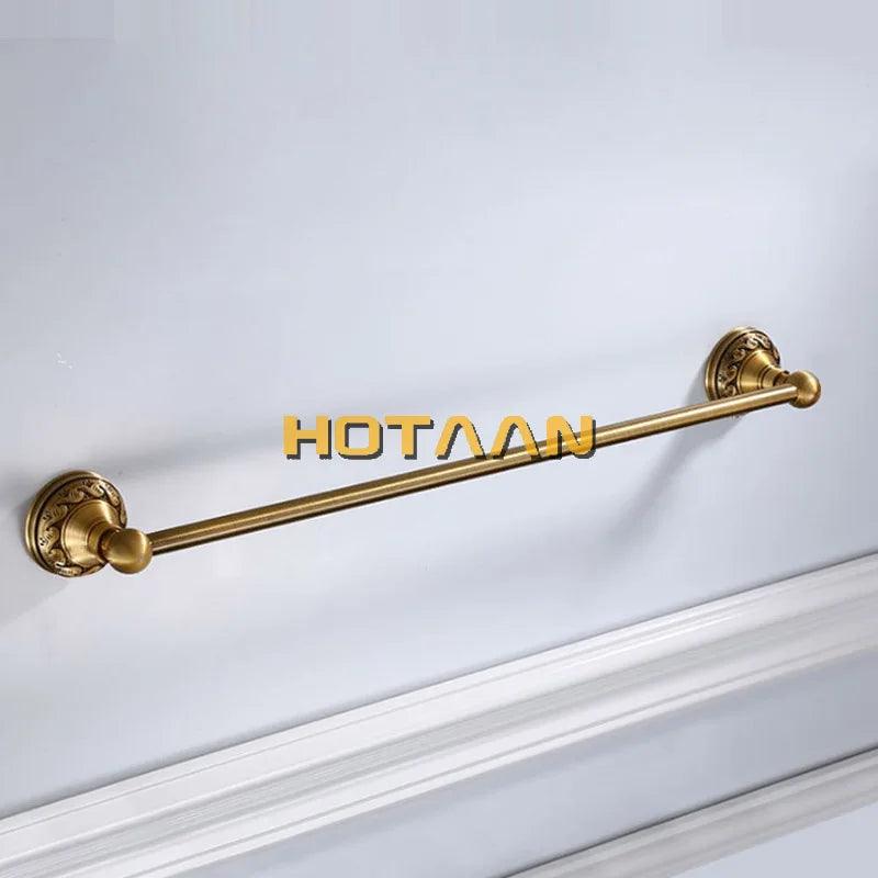 Antique Brass Bathroom Towel Holder Single Towel Bar Towel Rack Solid Aluminium Towel Rail 30/40/45/50/60cm Bathroom Accessories - Twinsupliers