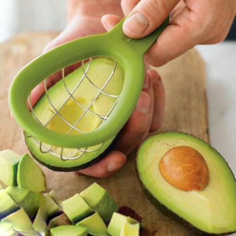 Avocado Slicer Melon Fruits Vegetable Cutter Stainless Steel Kitchen Hand Tool Gadgets Dice Cube Home Cool Gadget Cocina Cozinha - Twinsupliers