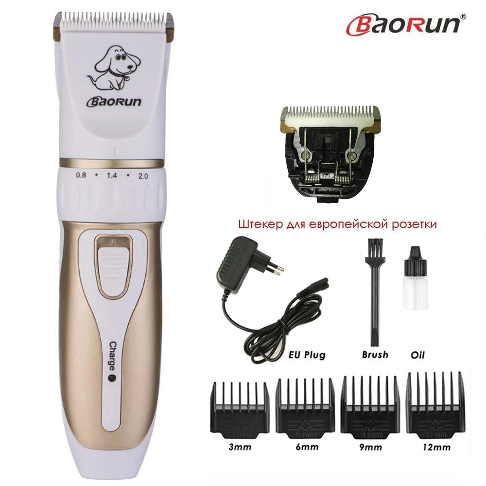 BaoRun Professional Electric Pet Dog Hair Trimmer Rechargeable Animal Grooming Clippers Cat Shaver Haitcut Machine 110-240V AC - Twin suppliers 