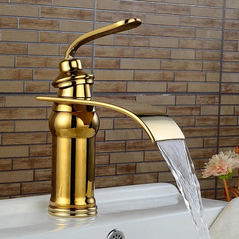 Basin Faucet Solid Brass Oil Rubbed Bronze Waterfall Bathroom Sink Mixer Big Square Spout Tap Torneira Banheiro WF-9273 - Twinsupliers