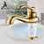 Basin Faucets Brass with Diamond Bathroom Faucet Gold Mixer Tap Single Handle Hot & Cold Washbasin Tap torneiras banheiro 7301K - Twinsupliers