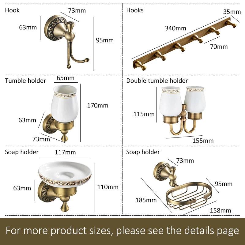 Bathroom Accessories Antique Bronze Towel Shelf Toilet Paper Holder Soap Holder Towel Rack Tumble Holder Antique Bronze ELF4001 - Twinsupliers