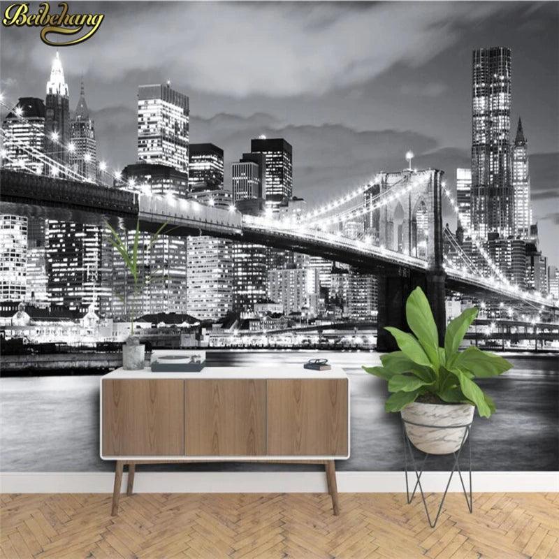 beibehang Photo Wallpaper BROOKLYN BRIDGE NEW YORK Designer Wall Mural vinyl wall paper papel de parede adesivo 3d wallpaper - Twinsupliers