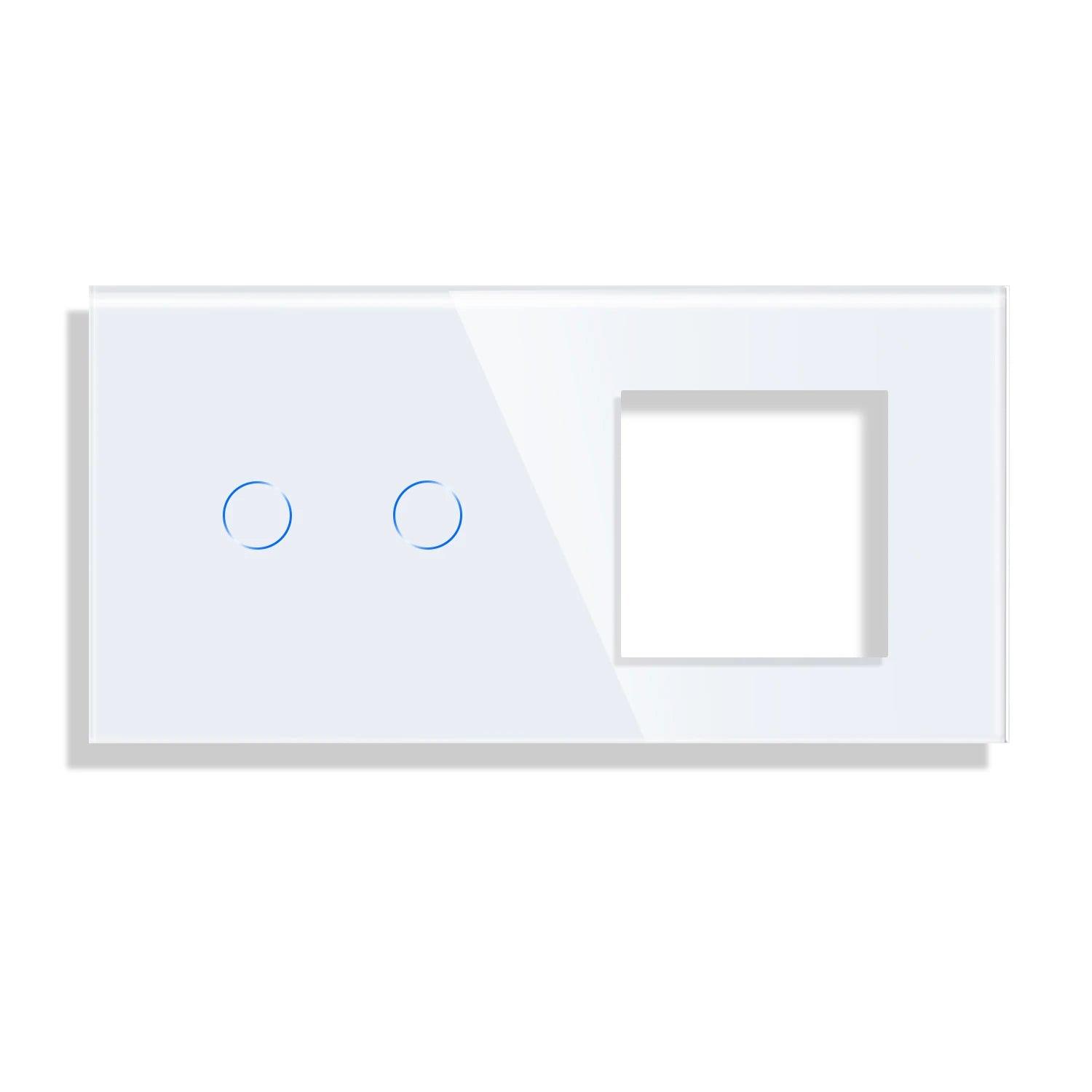 Bingoelec Toughened Glass Panel And Socket Frame,Three Color Panel 86*157mm - Twinsupliers