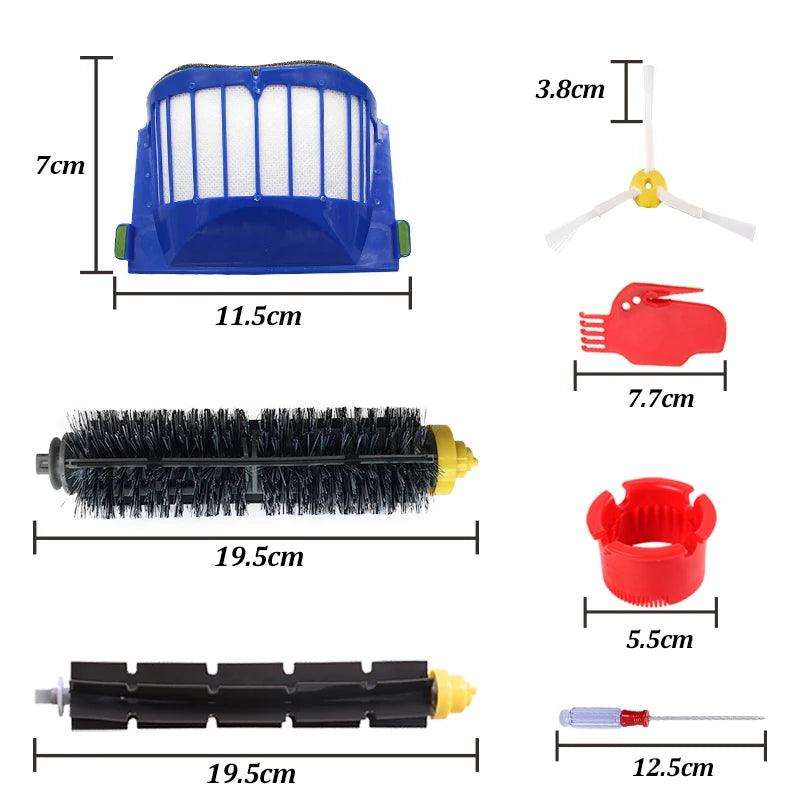 Bristle & Flexible Beater & 5 Armed Brush & 5 Aero Vac Filter for iRobot Roomba 600 Vacuum Cleaners 600 620 630 650 660 - Twinsupliers