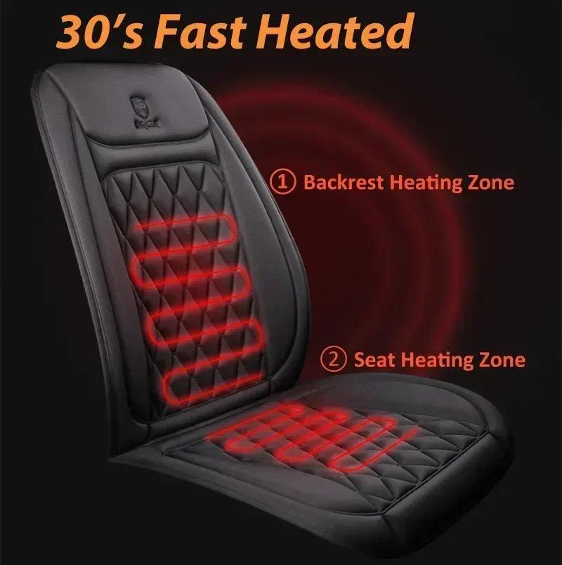 Car Seat Heater 12V 24V Quick Heating Car Seat Cover Flannel Cloth Car Heating Mat Universal Winter Electric Heated Seat Cover - Twinsupliers