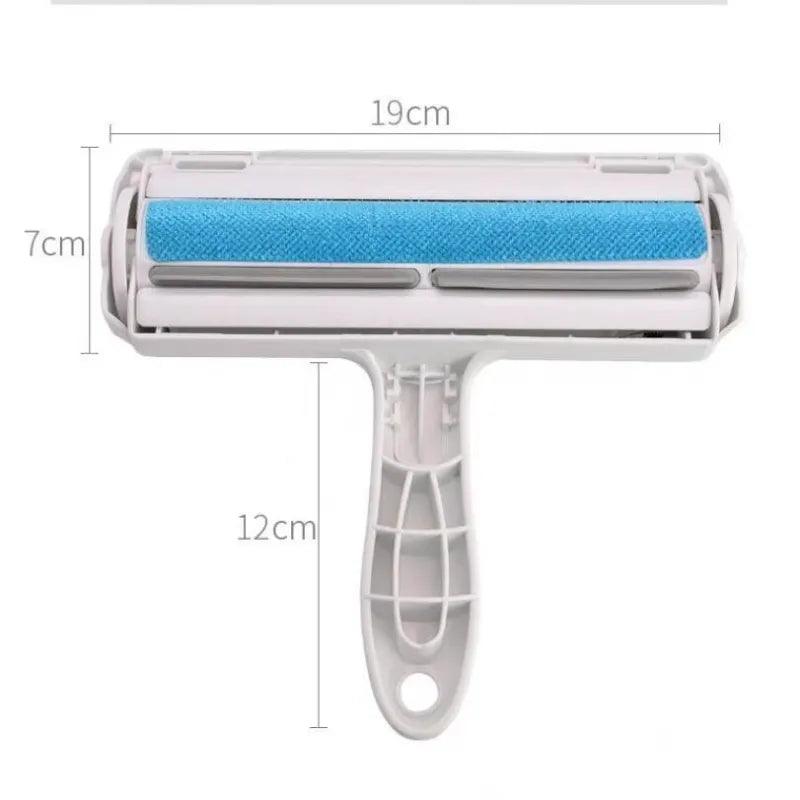 Chom Roller Animal Hair Brush Pet Hair Remover Roller 2-Way Removing Dog Cat Hair From Furniture Self-cleaning Lint One Hand - Twinsupliers