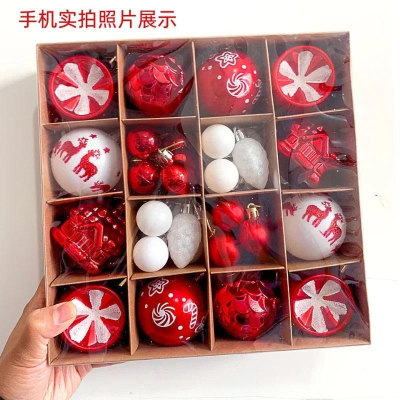 Christmas decoration 6cm electroplated plastic ball special-shaped painted Christmas ball gift Christmas tree pendant - Twinsupliers