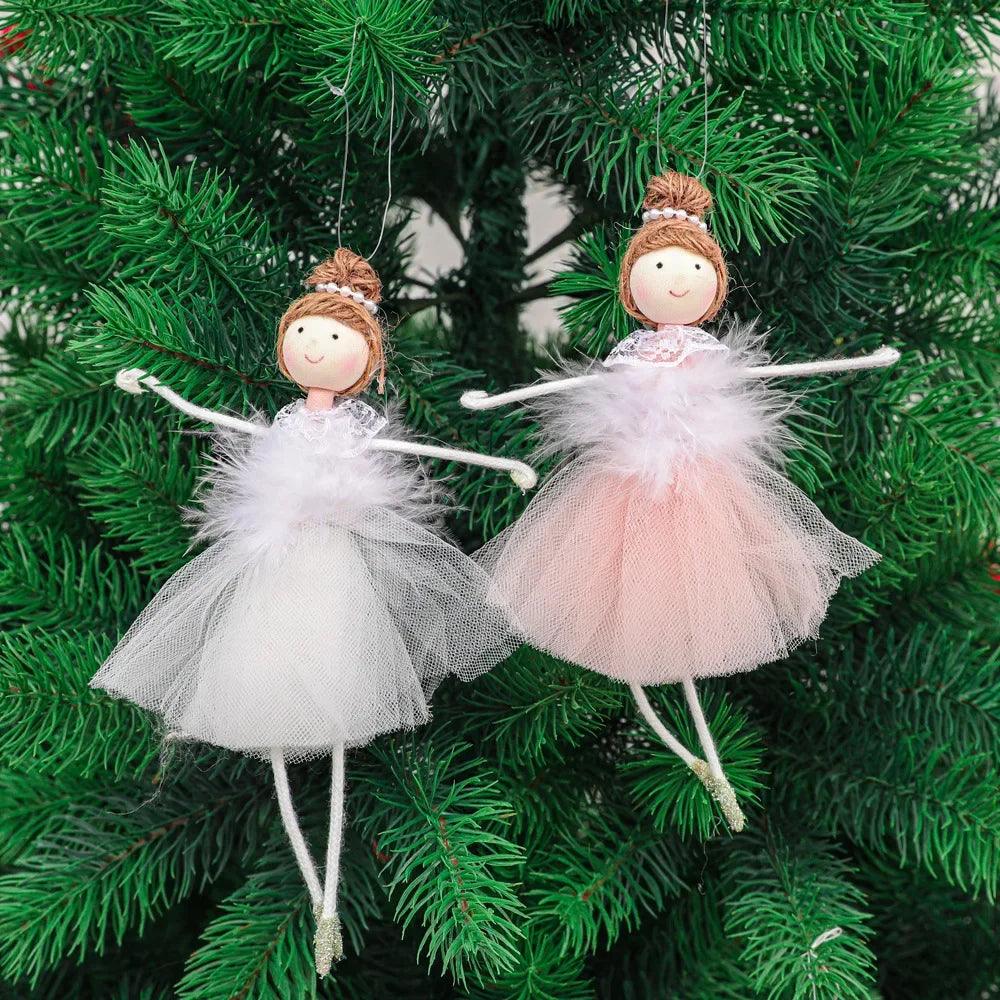 Christmas Plush Angel Girl Boy Dolls Xmas Tree Ornament Natal Noel Deco Christmas Decorations for Home New Year 2023 Kids Gift - Twinsupliers