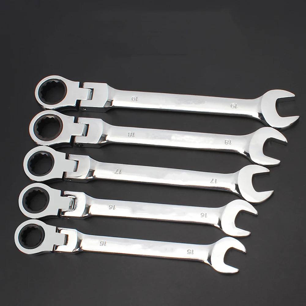 Combination Ratchet Wrench, with Flexible Head, Dual-purpose Ratchet Tool, Ratchet Combination Set. Car Hand Tools - Twin suppliers 