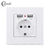 COSWALL Wall Socket Grounded Children Protective Door, EU Russia Spain Outlet With 2.1A Dual USB Charging Black White PC Panel - Twinsupliers