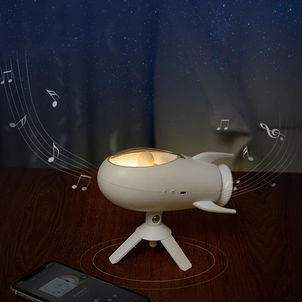 Creative Rocket Shape Bluetooth Speaker Bedroom Small Night Lamp - Twin suppliers 