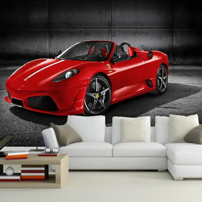 Custom Any Size 3D Sports Car Poster Photo Wallpaper Living Room Study Bedroom TV Background Wall Mural Wallpaper De Parede 3D - Twinsupliers