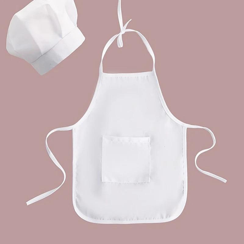 Cute Baby Chef Apron&Hat For Kids Costumes Cotton Blended Chef Baby White Cook Costume Photos Photography Prop Newborn Hat Apron - Twinsupliers