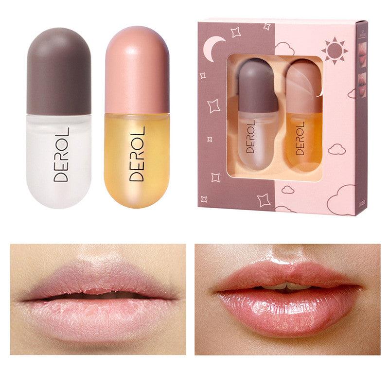 Day Night Instant Volume Lip Plumper Oil Clear Lasting Nourishing Repairing Reduce Lip Fine Line Care Lip Beauty Cosmetic - Twin suppliers 