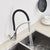 Deck Mount Black Hose Chrome Kitchen Faucet Single Handle Stream Sprayer Kitchen Mixer Taps Hot Cold Water Pull Down Mixer Crane - Twinsupliers