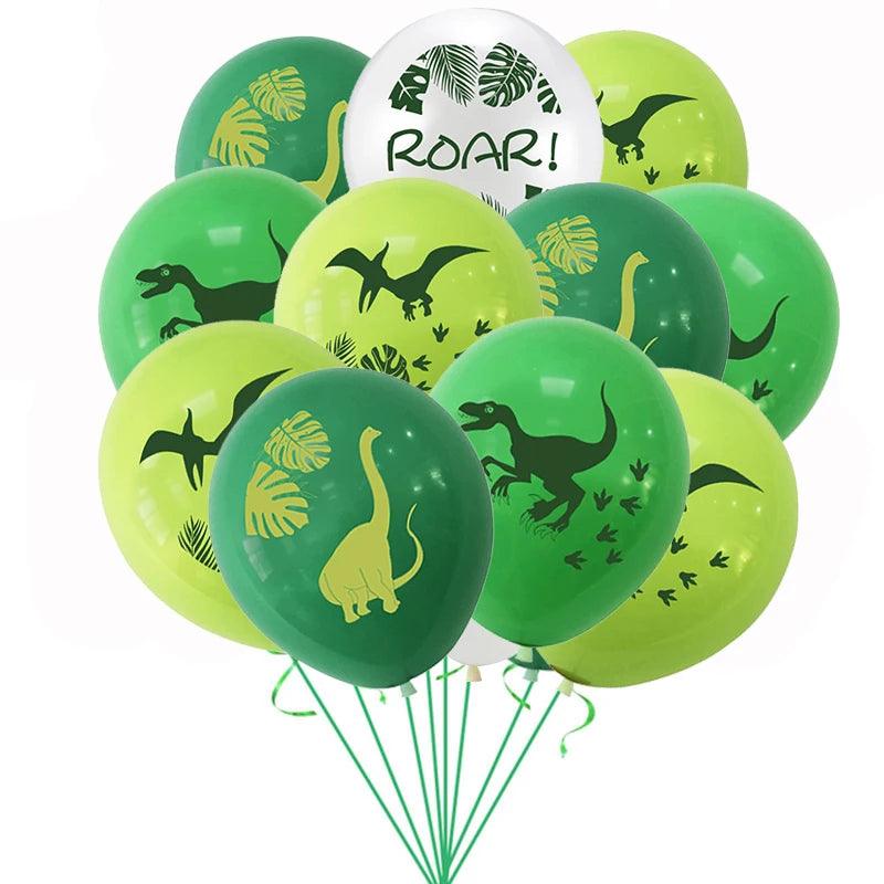 Dinosaur Party Supplies Dino Balloons Paper Banner Disposable Tableware Set Kids Boy Birthday Party Decoration Jungle Party Deco - Twinsupliers