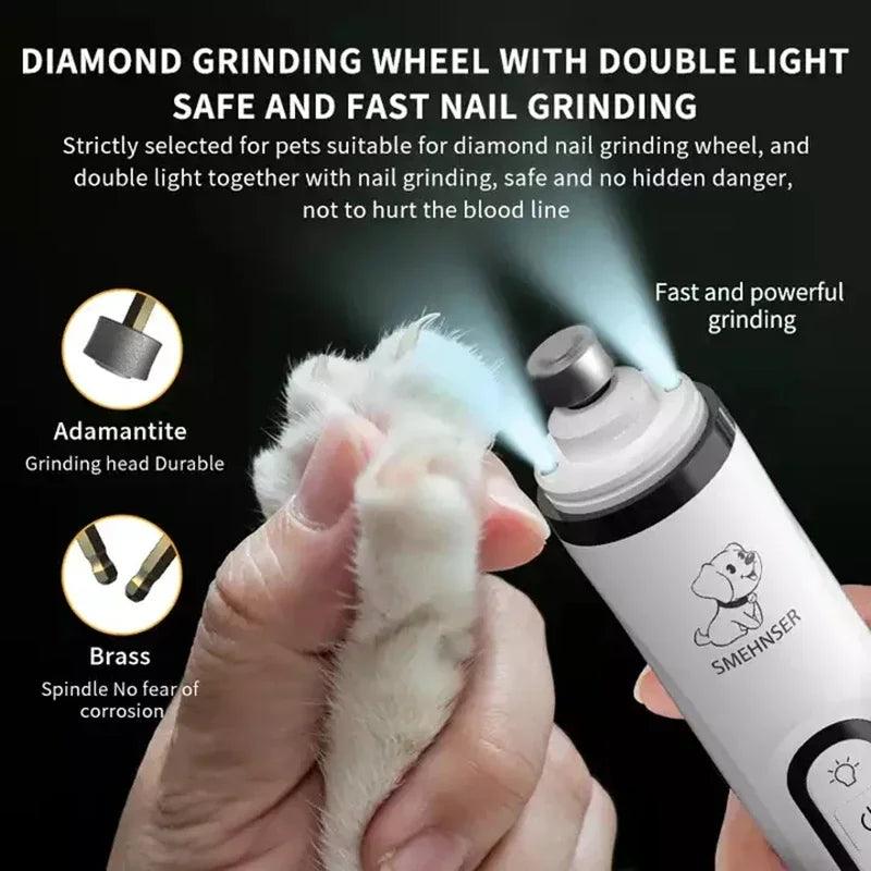 Electric Pet Nail Grinder LED Light Cat Dogs Nail Clippers - Twin suppliers 