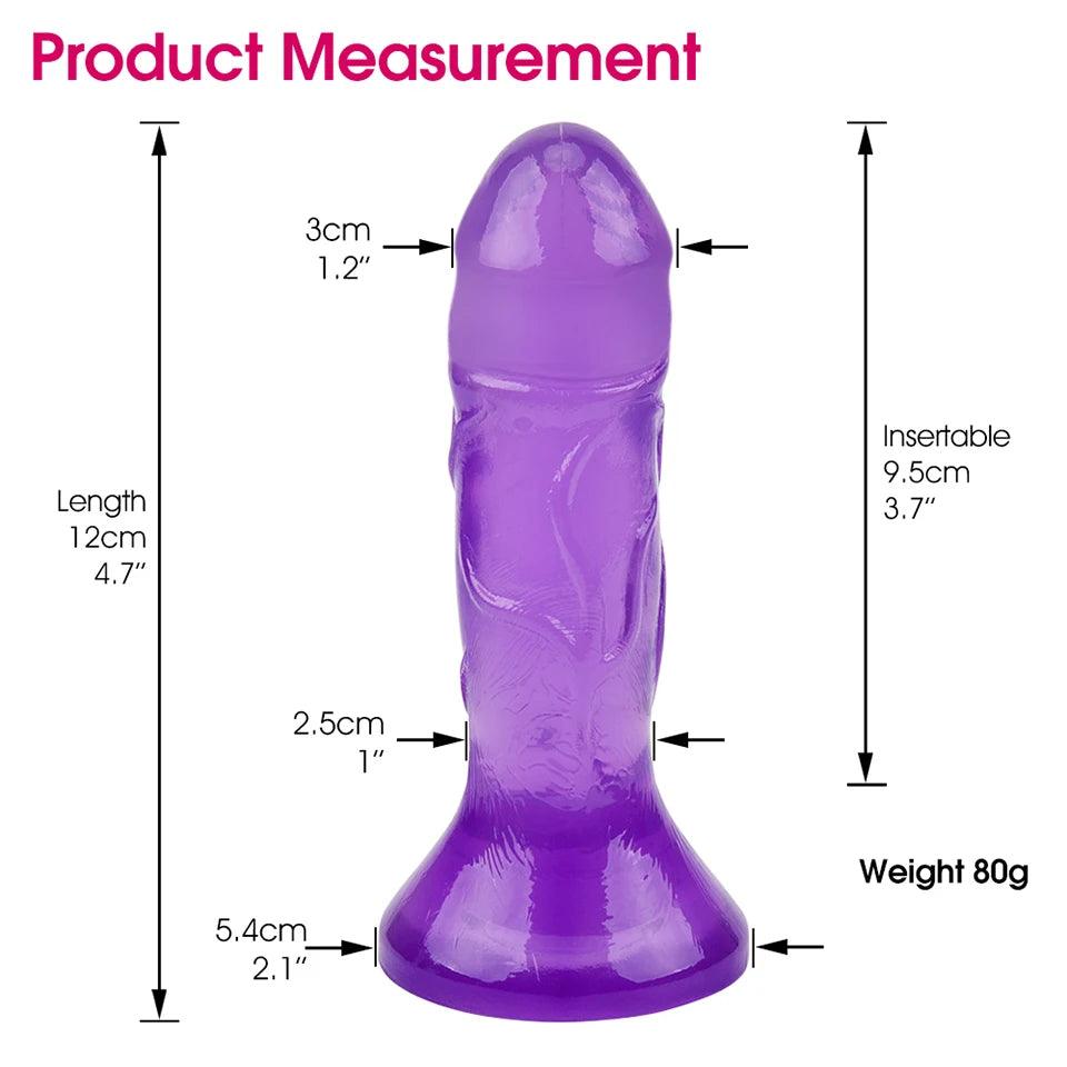 Erotic Soft Silicone Jelly Dildo for Women Realistic Small Penis Anal Plug Dick Suction Cup Strapon Adult Sex Toys for Woman - Twin suppliers 