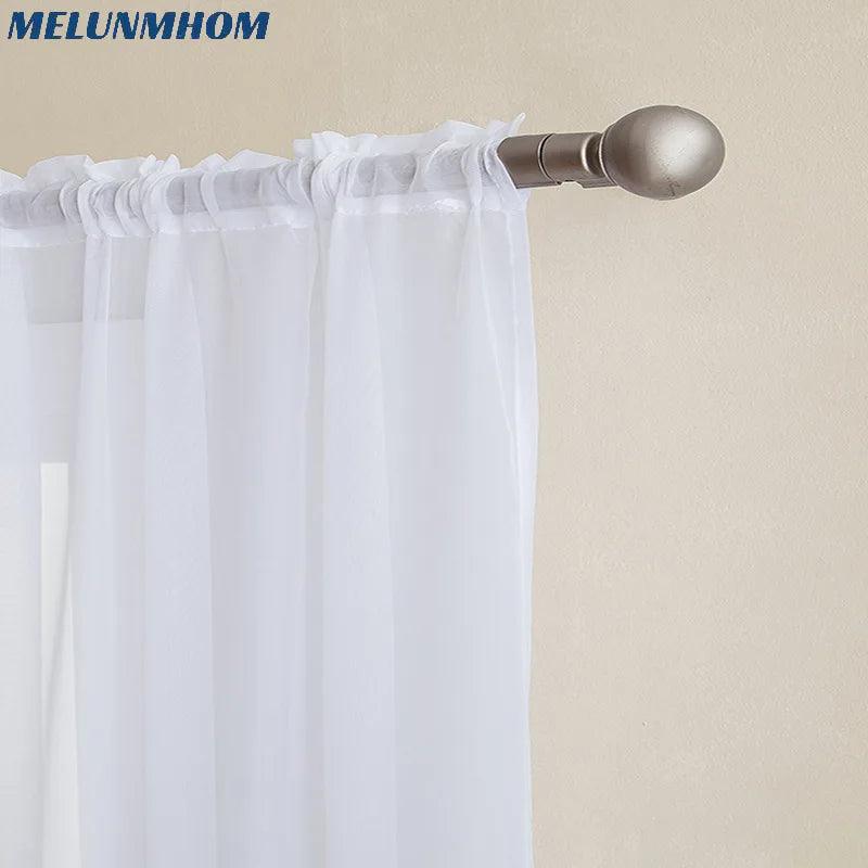 Europe Solid White Sheer Curtains for Kitchen Window Tulle Curtain for Living Room Modern Voile Curtain Window Treatments Drapes - Twinsupliers