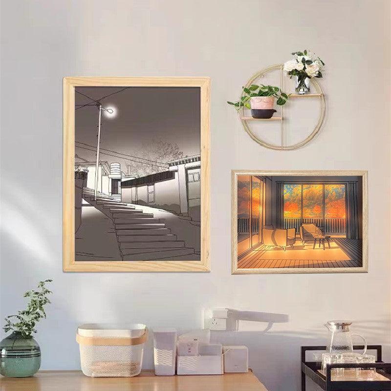 Illuminated Picture LED Decorative Light Painting Bedside Picture Style Creative Modern Simulate Sunshine Drawing Night Light Gift - Twin suppliers 