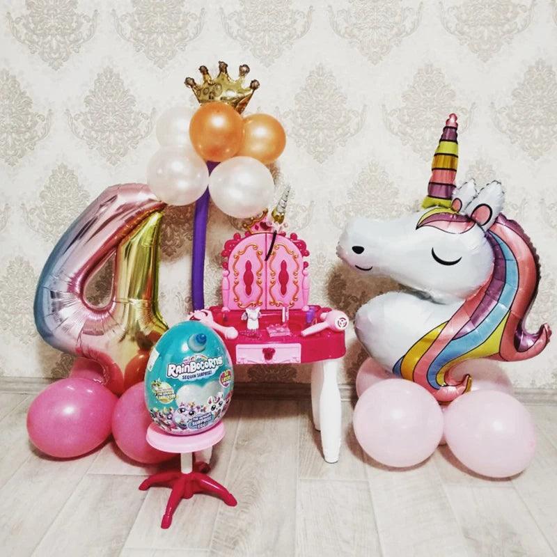 Fairy unicorn deco Girl birthday party 1 2 3 age Party tableware one year old Baby shower decoration Unicornio birthday supplies - Twinsupliers