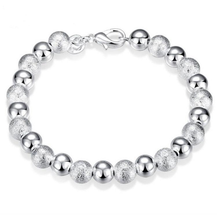 Fashion Best-seller Silver-plated 8MM Sand Beads Bracelet - Twinsupliers