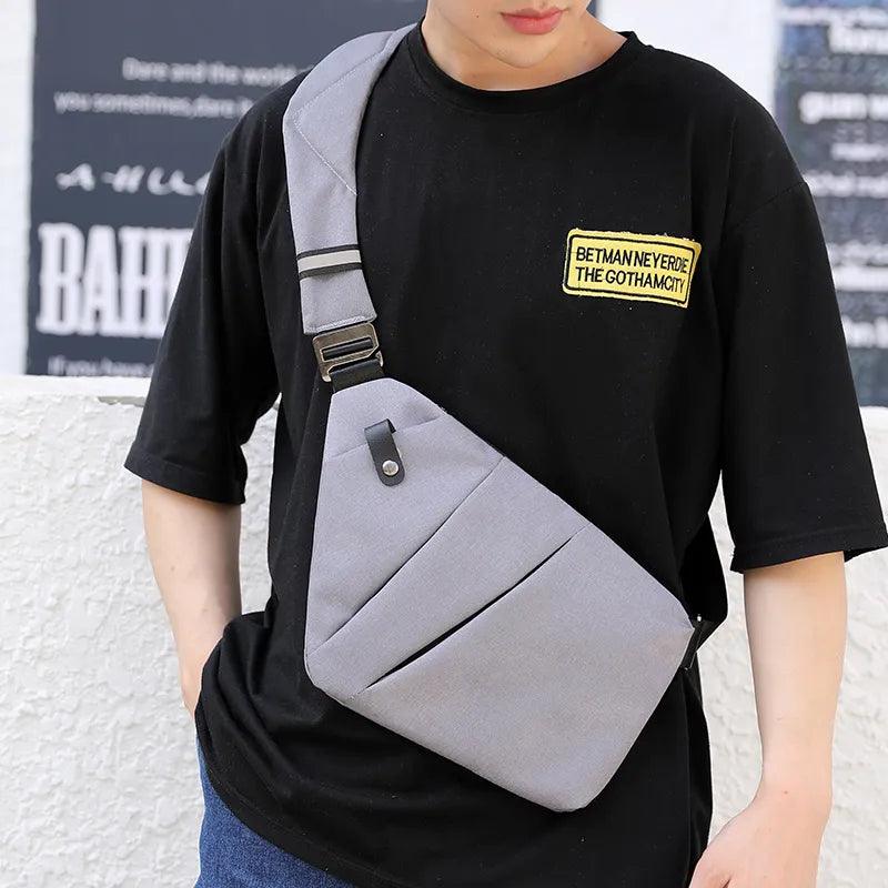 Fengdong men ultra thin anti-theft small chest bag mini cross body bags male one shoulder sling bag for travel boy sports bag - Twin suppliers 