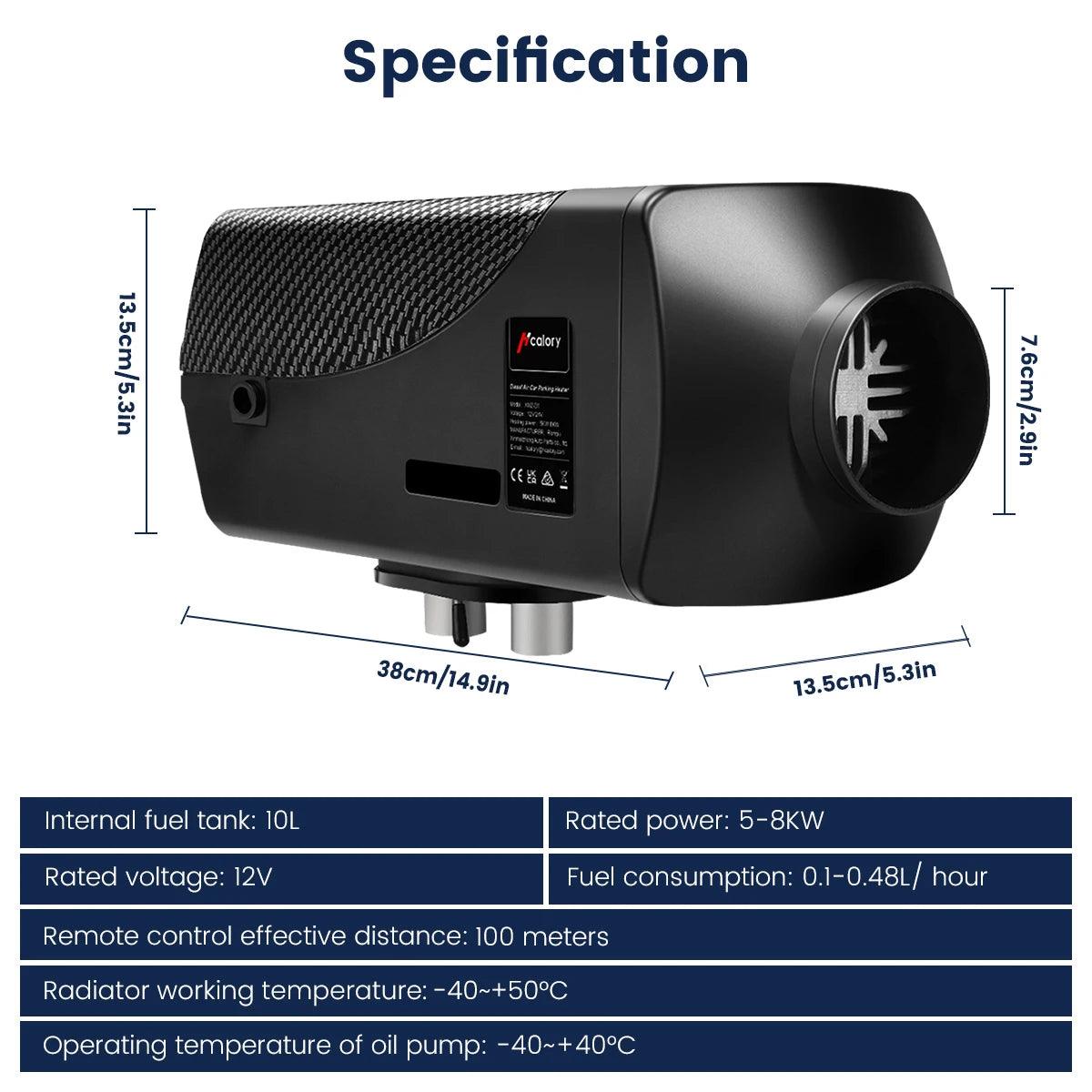 Hcalory Car Heater 12V 24V 5-8KW 2KW Car Diesel Air Parking Heater Autonomous Heater Heater with LCD Remote Control for Truck - Twinsupliers