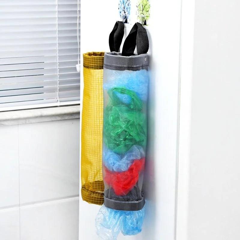 Home Grocery Bag Holder Wall Mount Plastic Bag Holder Dispenser Hanging Storage Trash Garbage Bag Kitchen Garbage Organizer - Twin suppliers 