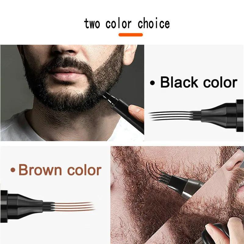 Hot Sale Beard Filling Pen Kit Beard Enhancer Brush Beard Coloring Shaping Tools Waterproof Black Brown Hair Pencil Repair Tools - Twin suppliers 