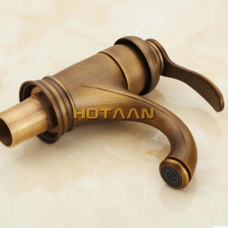 Hot selling . 6" Antique Brass Basin Faucets Crane Sink Basin Water Mixer Tap torneira YT-5065 - Twinsupliers