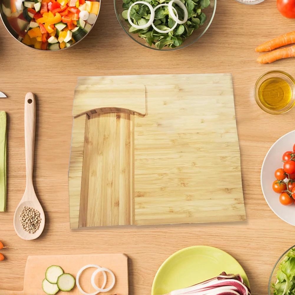 Household Cutting Board Wooden Chopping Blocks with Containers Carving Board with Transport Slot Non-slip Kitchen Accessories - Twinsupliers