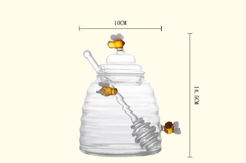 Household Transparent Glass Honey Jar With Lid Borosilicate - Twinsupliers