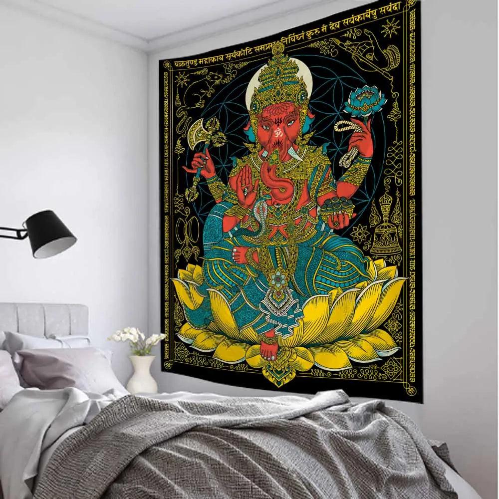 Indian Buddha Mandala Tapestry Meditation Art Printed Wall Tapestry Hippie Psychedelic Bohemian Wall Art Deco Yoga Mat - Twinsupliers